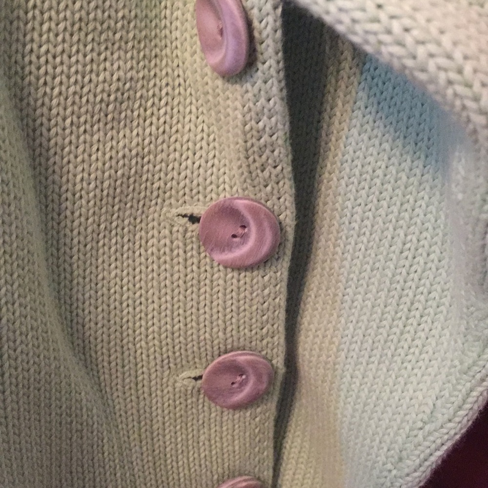 J. Jill Seafoam Sweater Rolled Hem V-Neck size MP - Picture 3 of 6